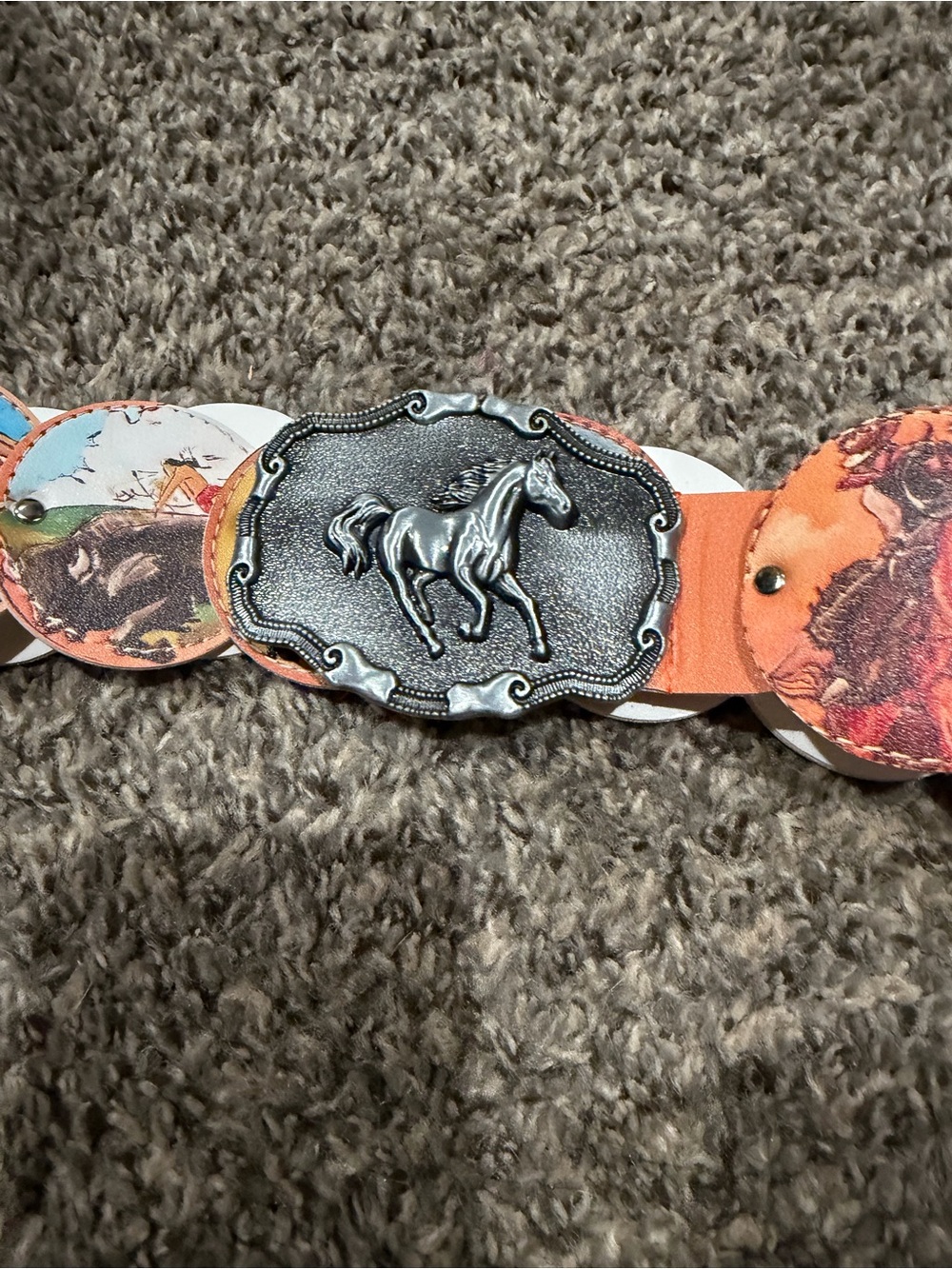 Western Horse Oval Buckle Belt , Rodeo, Ranchwear, Rodeo, unique and beautiful!